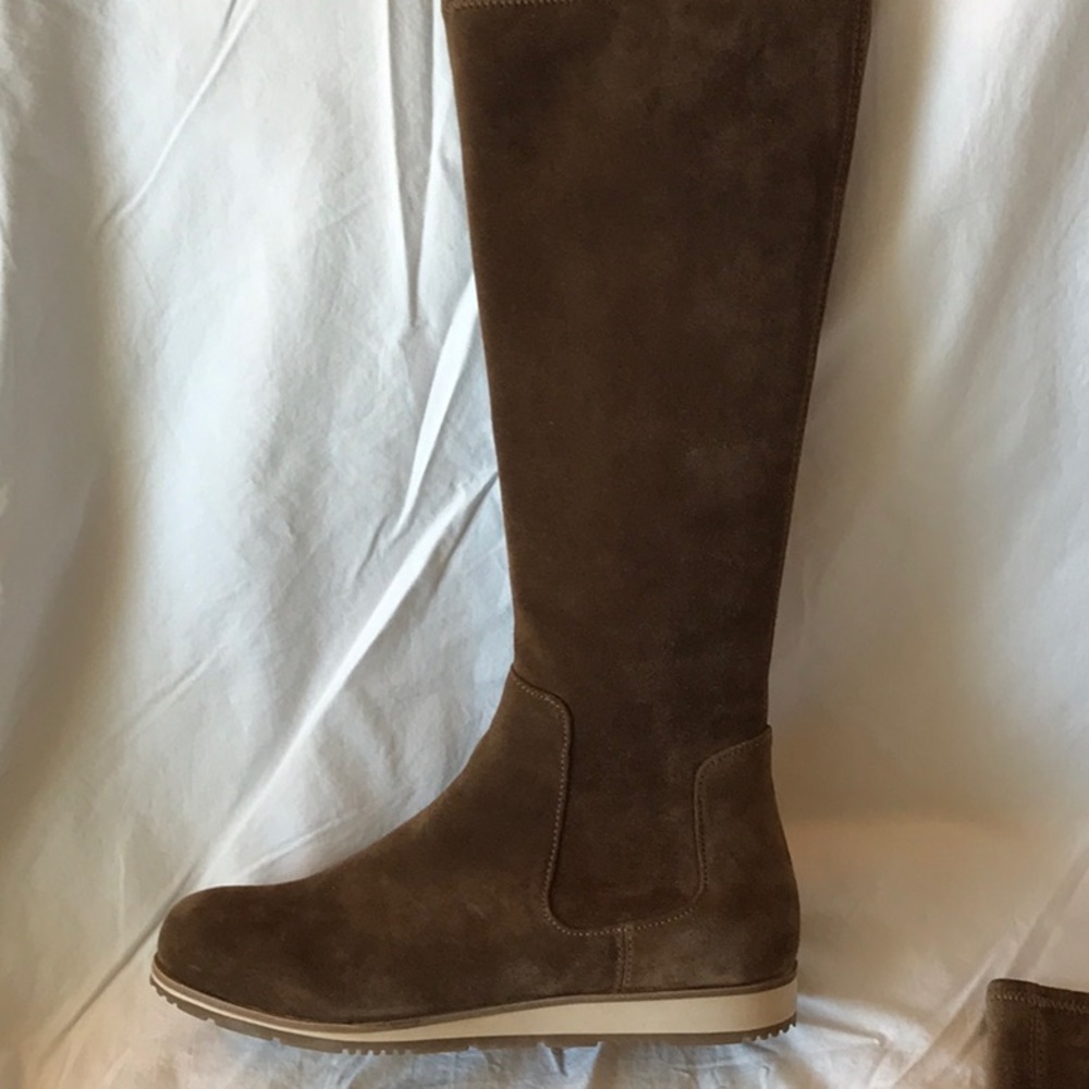 Prada knee high suede boots